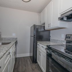 Updated kitchen at the Sedona Ridge Apartments, in Colorado Springs, CO.