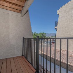 exterior view at the Sedona Ridge Apartments, in Colorado Springs, CO.